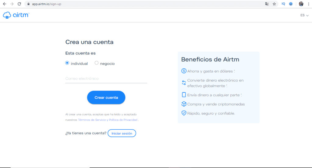 airtm como registrarse