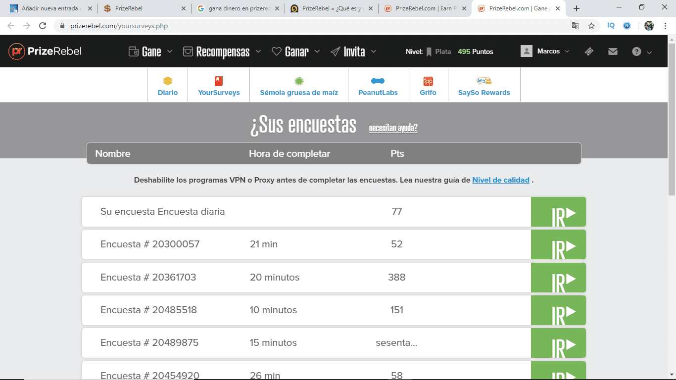 prizerebel encuestas gana dinero