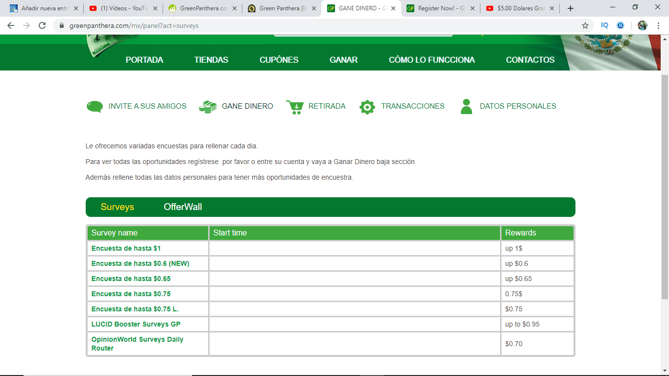 greenpanthera encuestas y ofertas