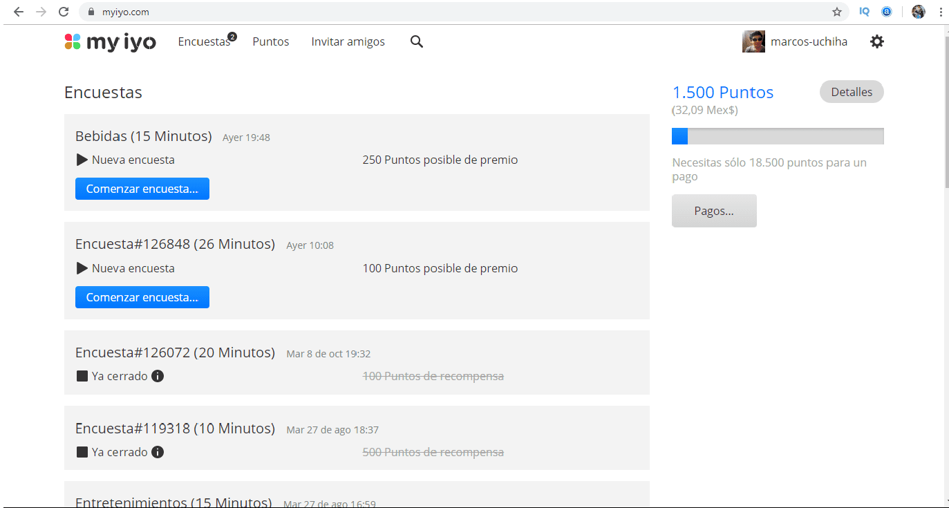 myiyo completar las encuestas