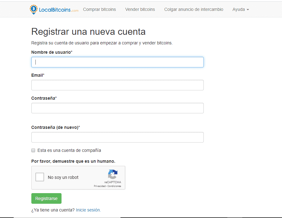 LocalBitcoins como registrarse
