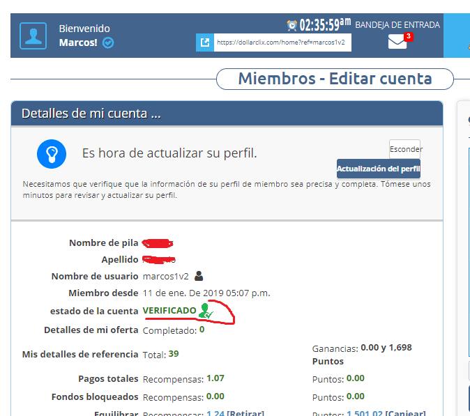 verificar cuenta dollarclix