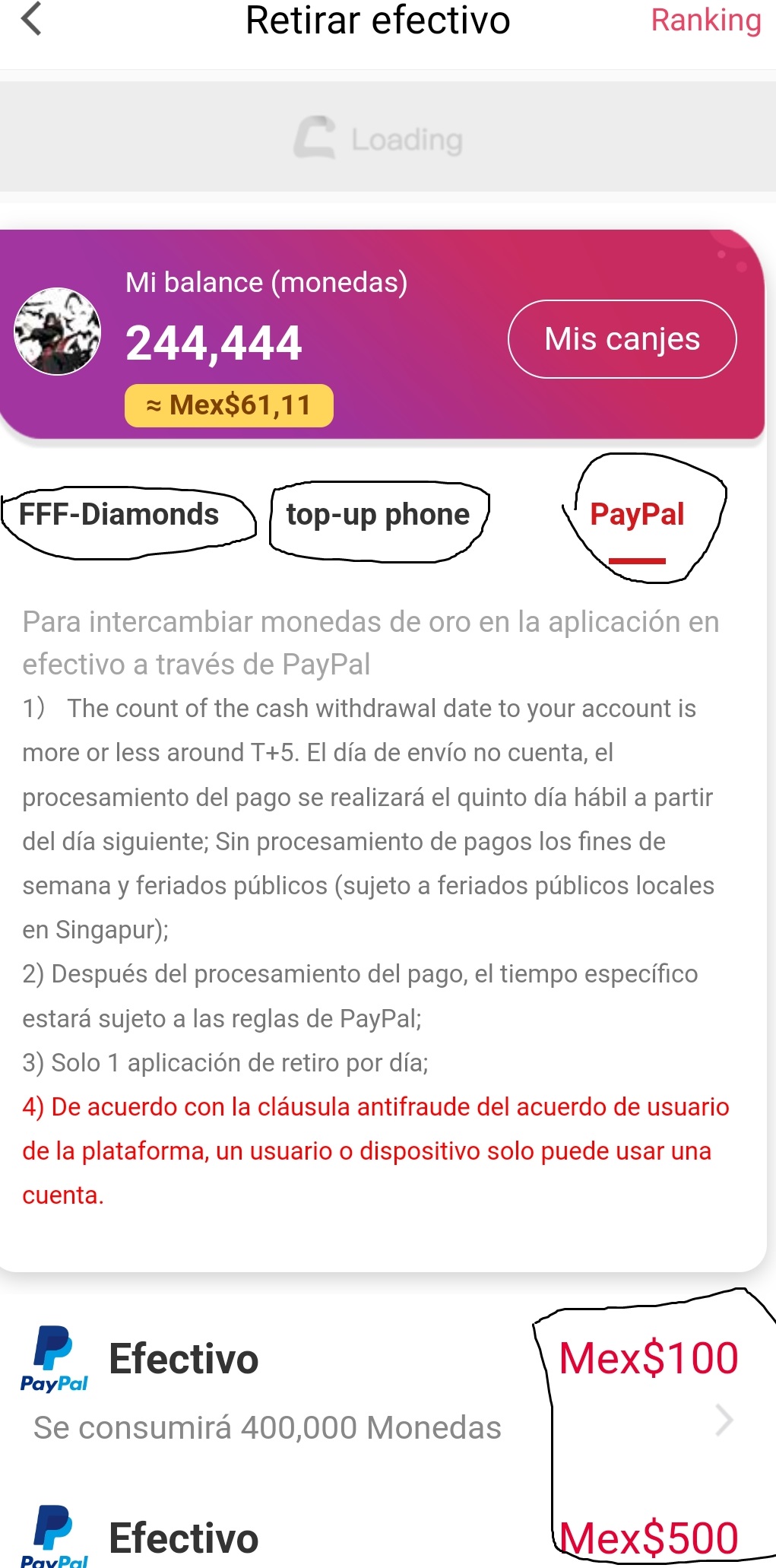 cashzine retirar ganancias