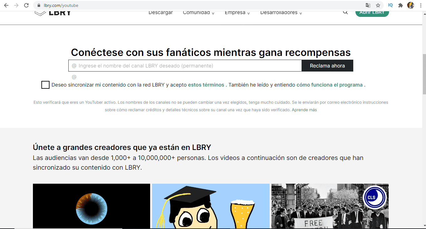  sincronizar canal de youtube a lbry