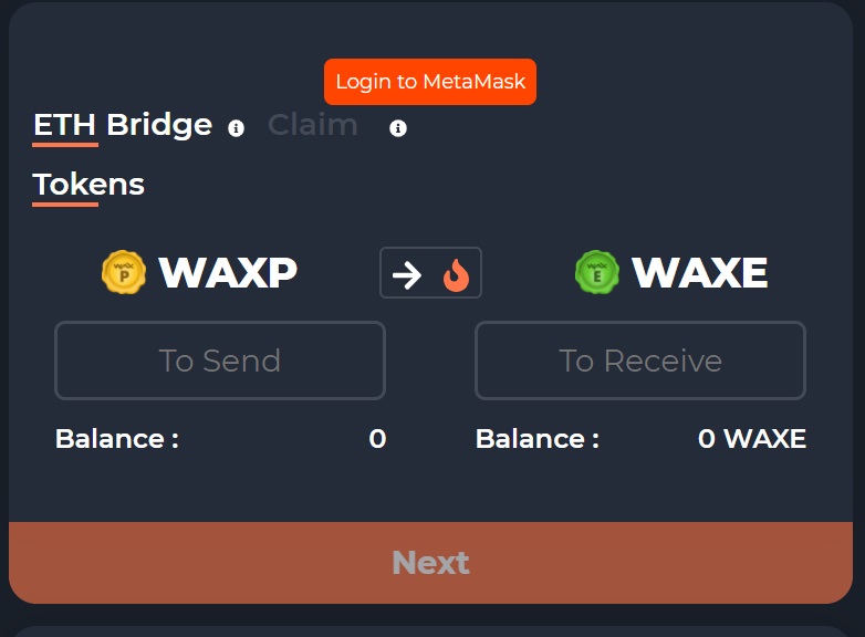 wax wallet ETH Bridge