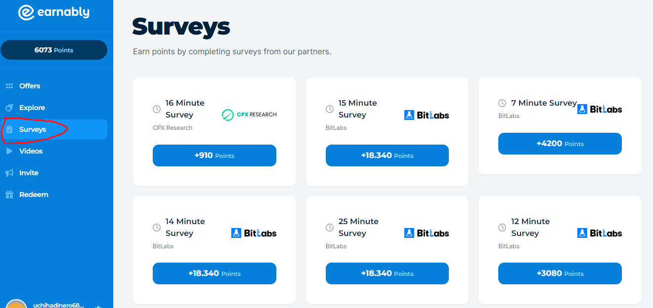 earnably surveys