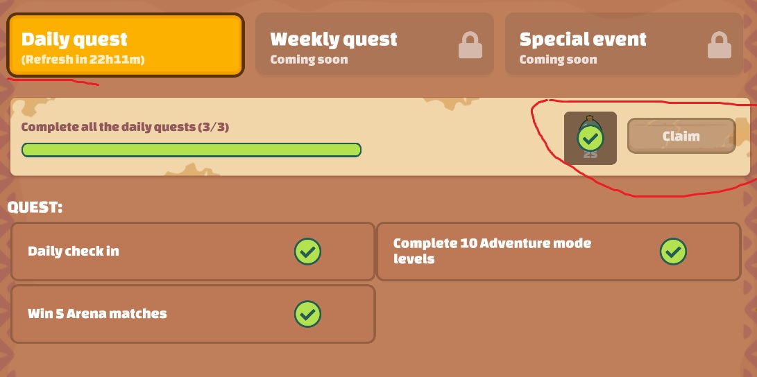 daily quest axie infinity