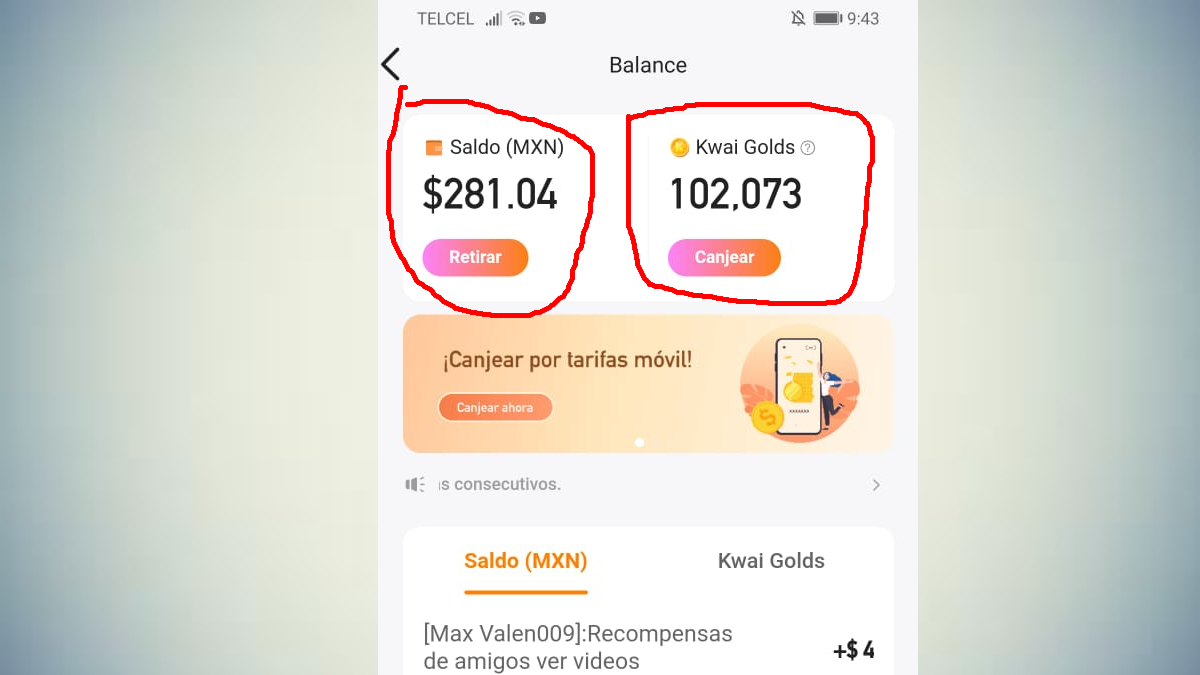 kwai cambiar puntos por dinero