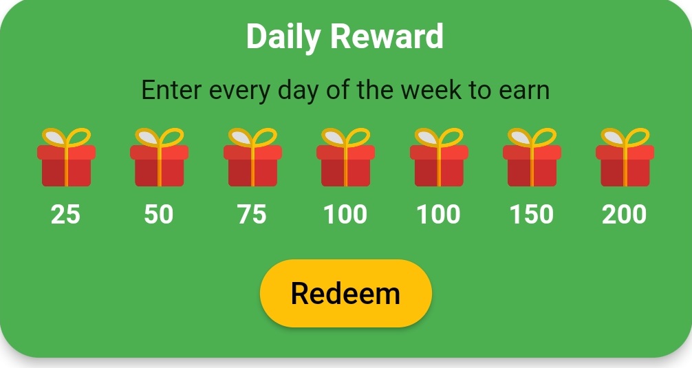 Cashing daily rewards