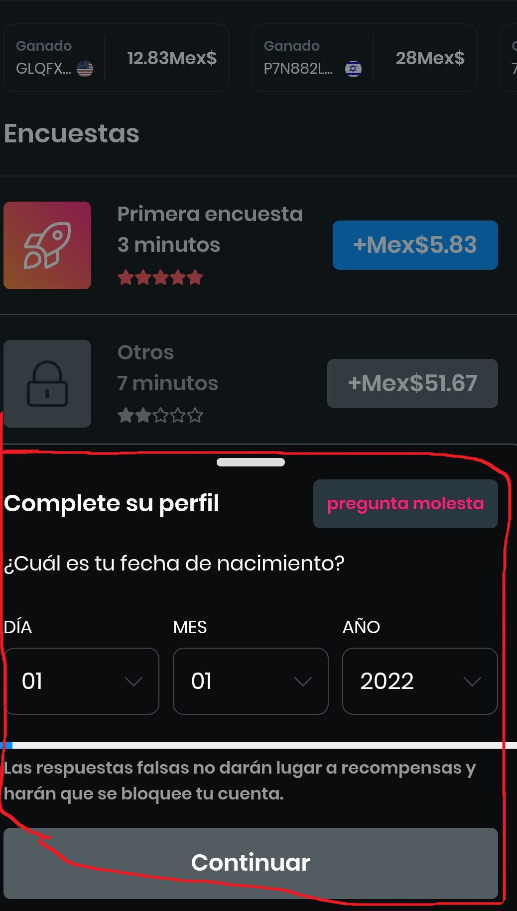 poll pay perfil de encuesta