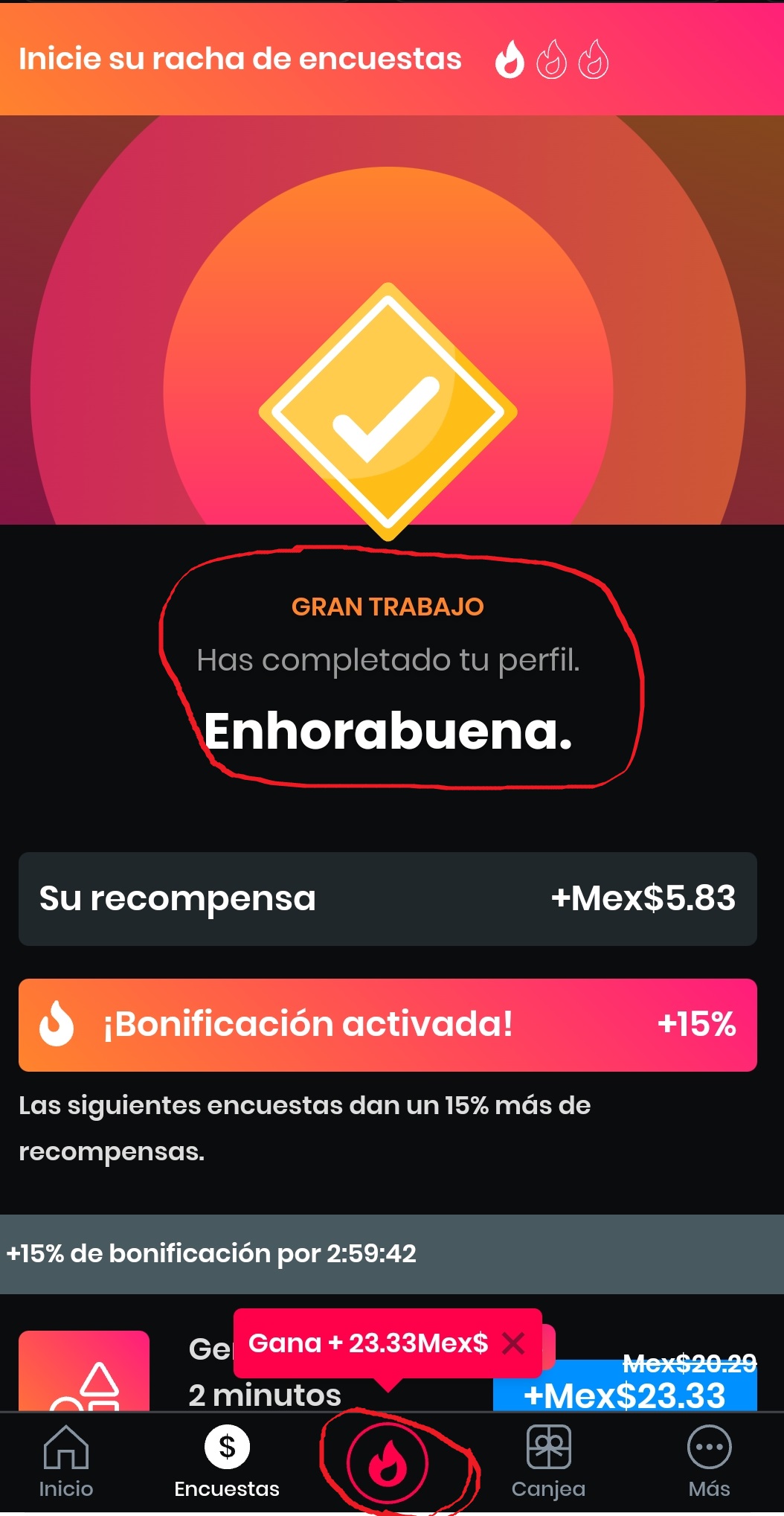 poll pay recompensa por completar encuesta