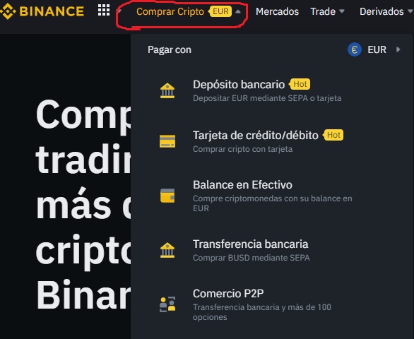 binance comprar criptomonedas