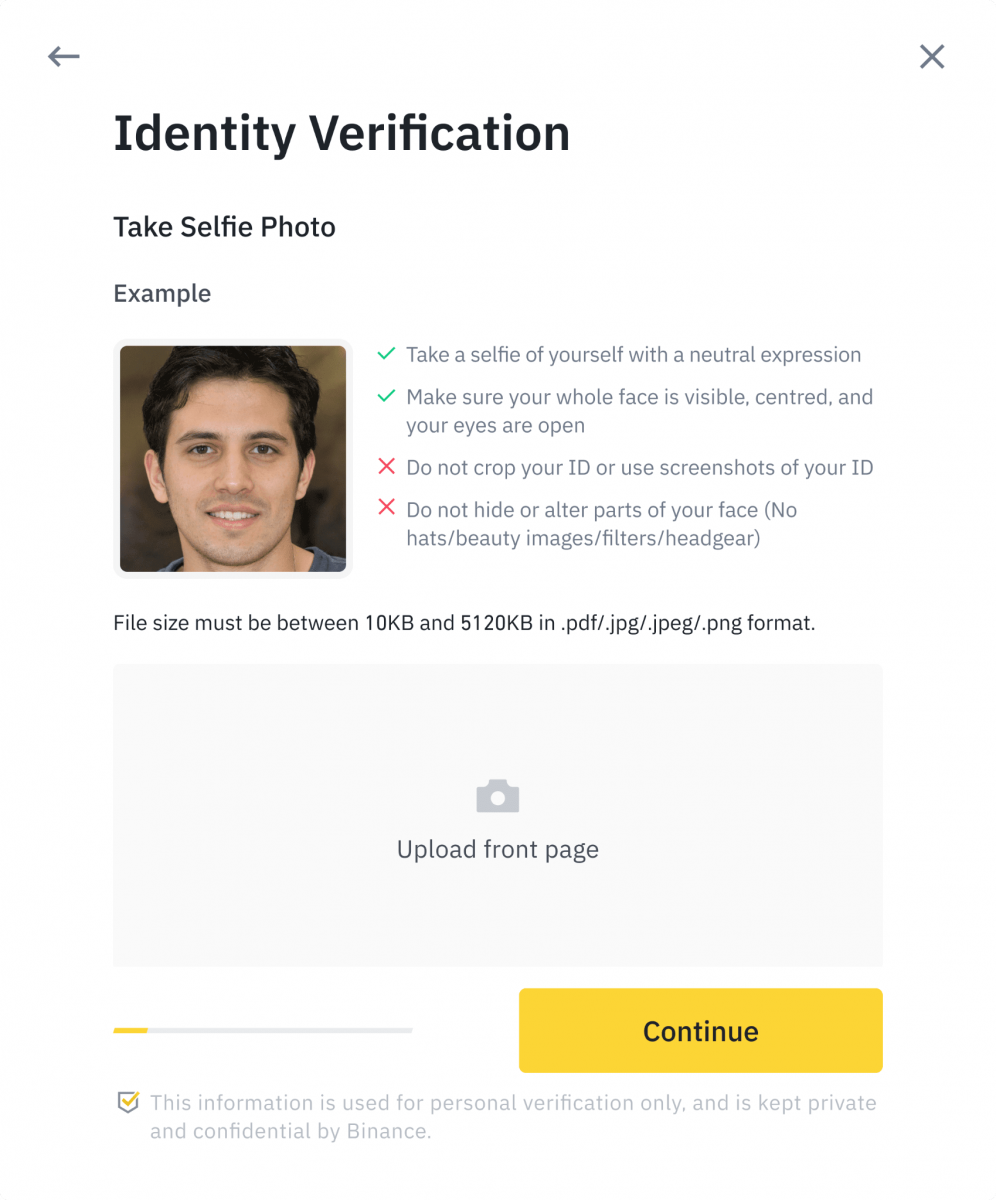 binance verificar cuenta con foto