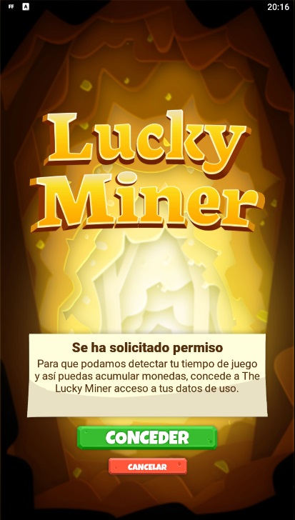 lucky miner conceder permisos