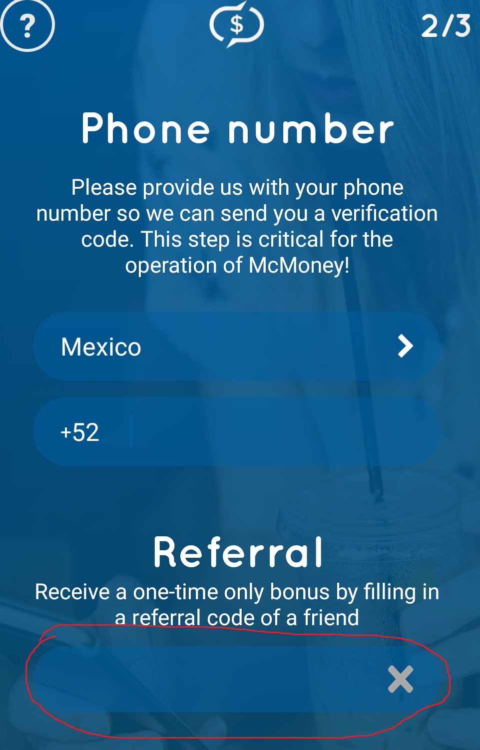 mcmoney paso código de referencia